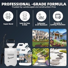 Rock Glue for Landscaping with Sprayer – 2 Gallon Mulch & 2 Gallon with Sprayer