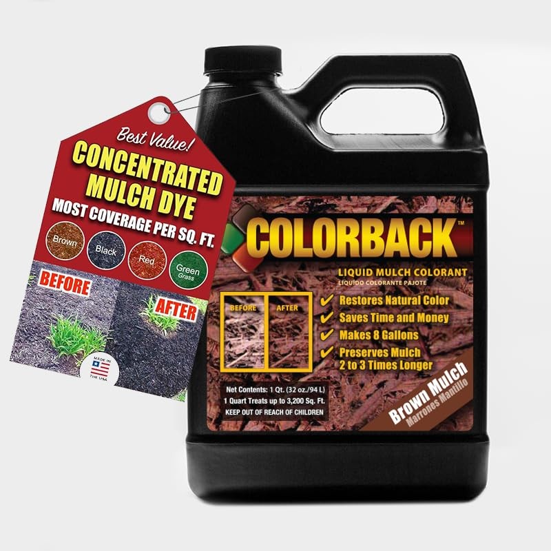 COLORBACK Brown Mulch Dye, 3,200 Square Feet 32 Fl Oz (1 quart),