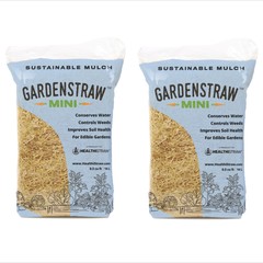 Healthistraw GardenStraw Mini, Garden Straw Mulch, 0.5 cu ft (Pack of 2)