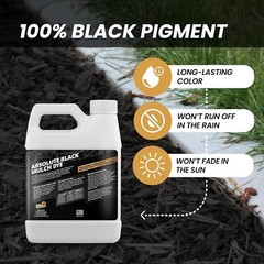 32oz Black Mulch Dye -Restores Faded Mulch, Long-Lasting Color,Cover 2,500 sq.ft
