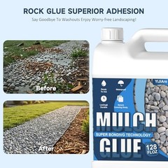 Mulch Glue for Landscaping Ready-to-Use Rock & Gravel Glue, Fast 1 Gallon