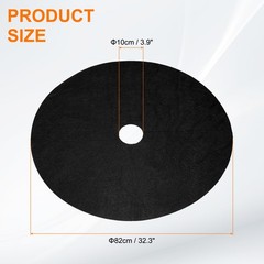 4pcs Tree Mulch Ring 32.3″ Non-Woven Round Tree Protector Weed Barrier, Black