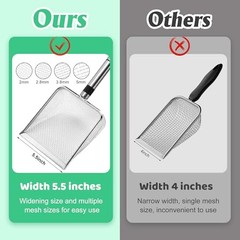 4 Pcs Wider Gardening Soil Sifter-5.5″ W Garden Sieve Sifter with Handle 4 Set