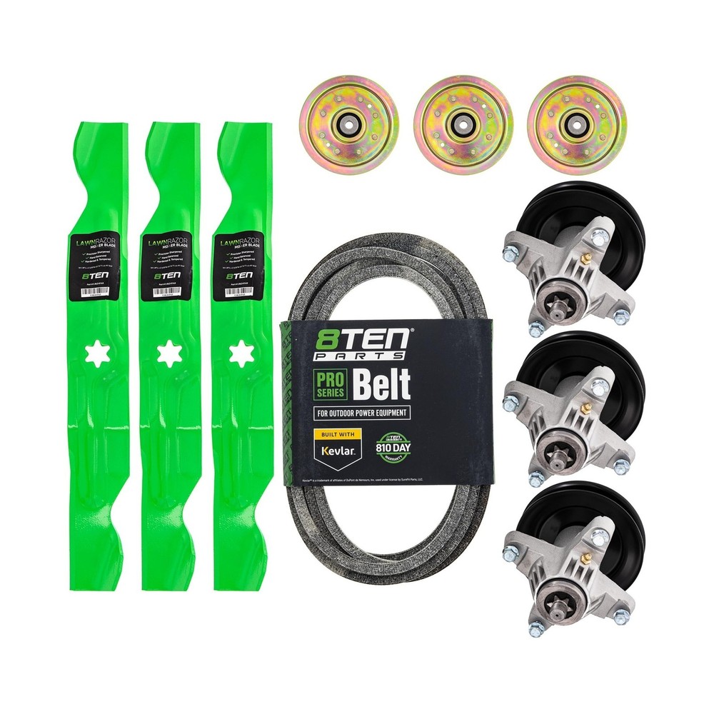 50 Inch Mower Deck Rebuild Kit with Spindle Blade Belt Idler