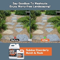 Rock Glue,99% Stronger Bond Gravel Binder for Pea Gravel, Pebble&Stone 1 Gallon