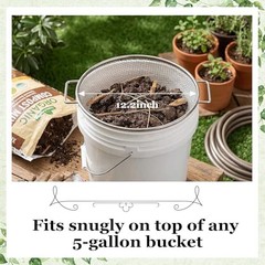 2PCS Soil Sifter for Gardening with Handle,Stainless Steel Rock Compost Soil