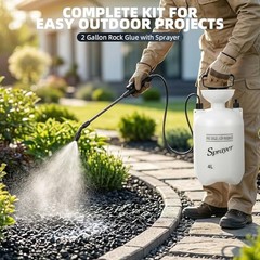 Rock Glue for Landscaping with Sprayer – 2 Gallon Mulch & 2 Gallon with Sprayer