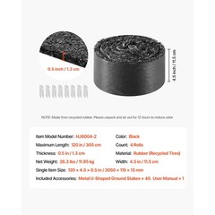 Uimoso Rubber Mulch Roll 4 Pack 120 x 4.5in for Landscaping Recycled Pathway Mat