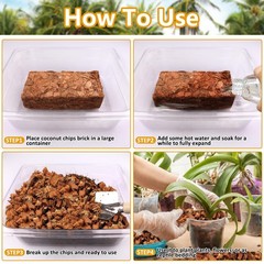 Legigo 2 Pack Coco Coir Chips for Plants- 2.2 LB 100% Organic Coconut 2