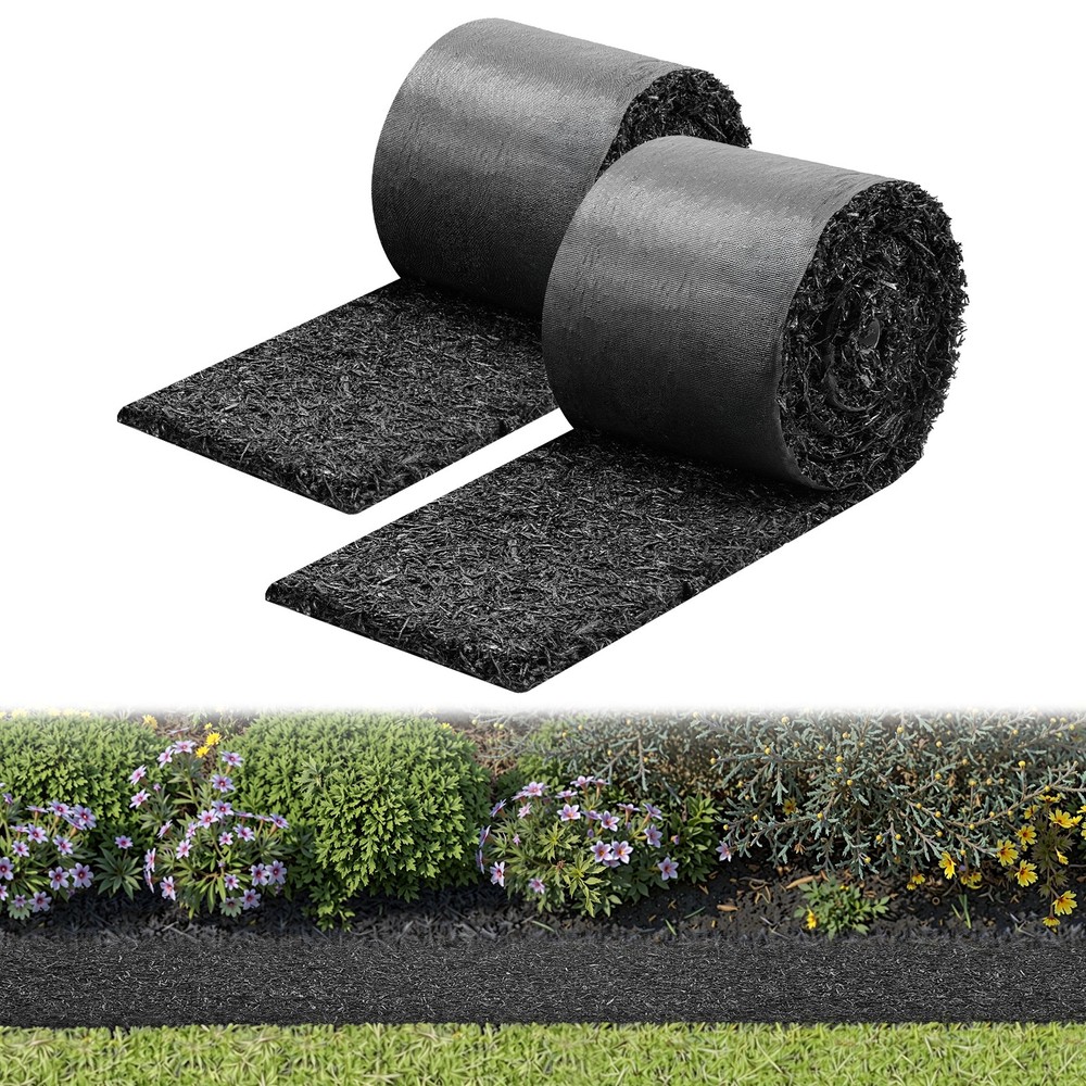 VEVOR Recycled Rubber Mulch Roll 140 x 5.5in for Garden Pathway Mulch Mat 2 Pack