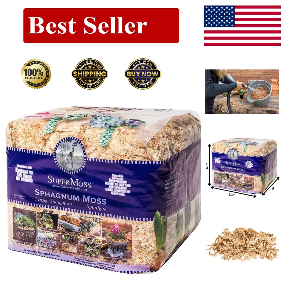 (22325) Orchid Sphagnum Moss Dried Natural 1 Pound Mini Bale