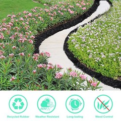 Zatozkar 1 Pcs 10 Ft Long Rubber Mulch Landscaping Garden Mulch Black Roll