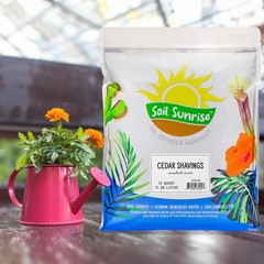 Natural Cedar Shavings Mulch / Bedding (12QT); Indoor / Outdoor Garden Pet Use