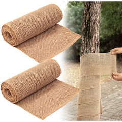 2 Rolls Burlap Tree Protector Wraps 7.8″ × 9.8′ Winter Tree Trunk Guards Protect