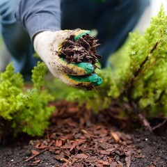 Premium Brown Wood Mulch –Organic Decorative Ground Cover for Garden & Landscape