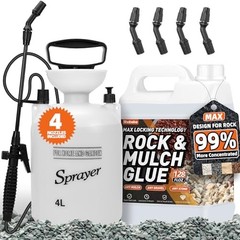 Rock Glue, 1Gallon Mulch Glue for Landscaping with Sprayer, 99% Ultra 1 Gallon