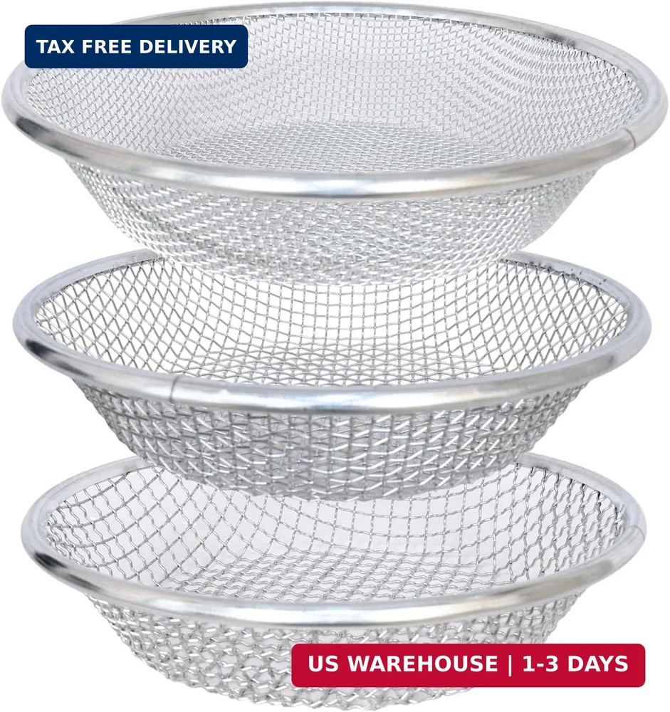 Soil Sifter for Garden Suitable for 5 Gallon Buckets (3 PCS 3/8in,1/4in,1/8in,)