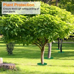 6pcs Tree Mulch Ring 16.5″ Non-Woven Round Tree Protector Weed Barrier, Green