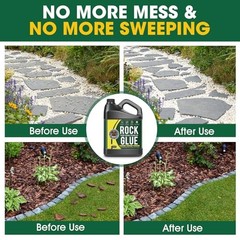 Rock Glue, 128OZ Mulch Glue for Landscaping, No Dilution Needed Fast-Dry
