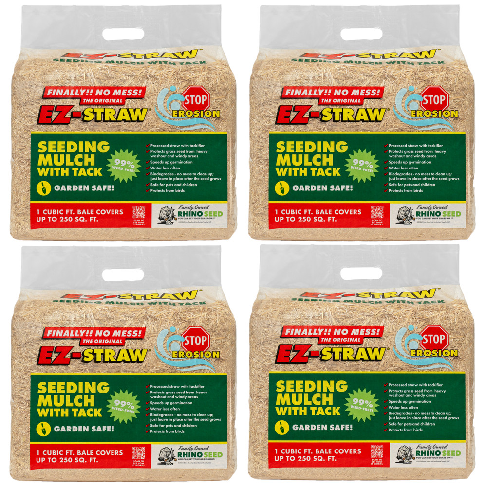 EZ-Straw Seeding Mulch with Tack, Biodegradable Straw, 11lb (Pack of 4)
