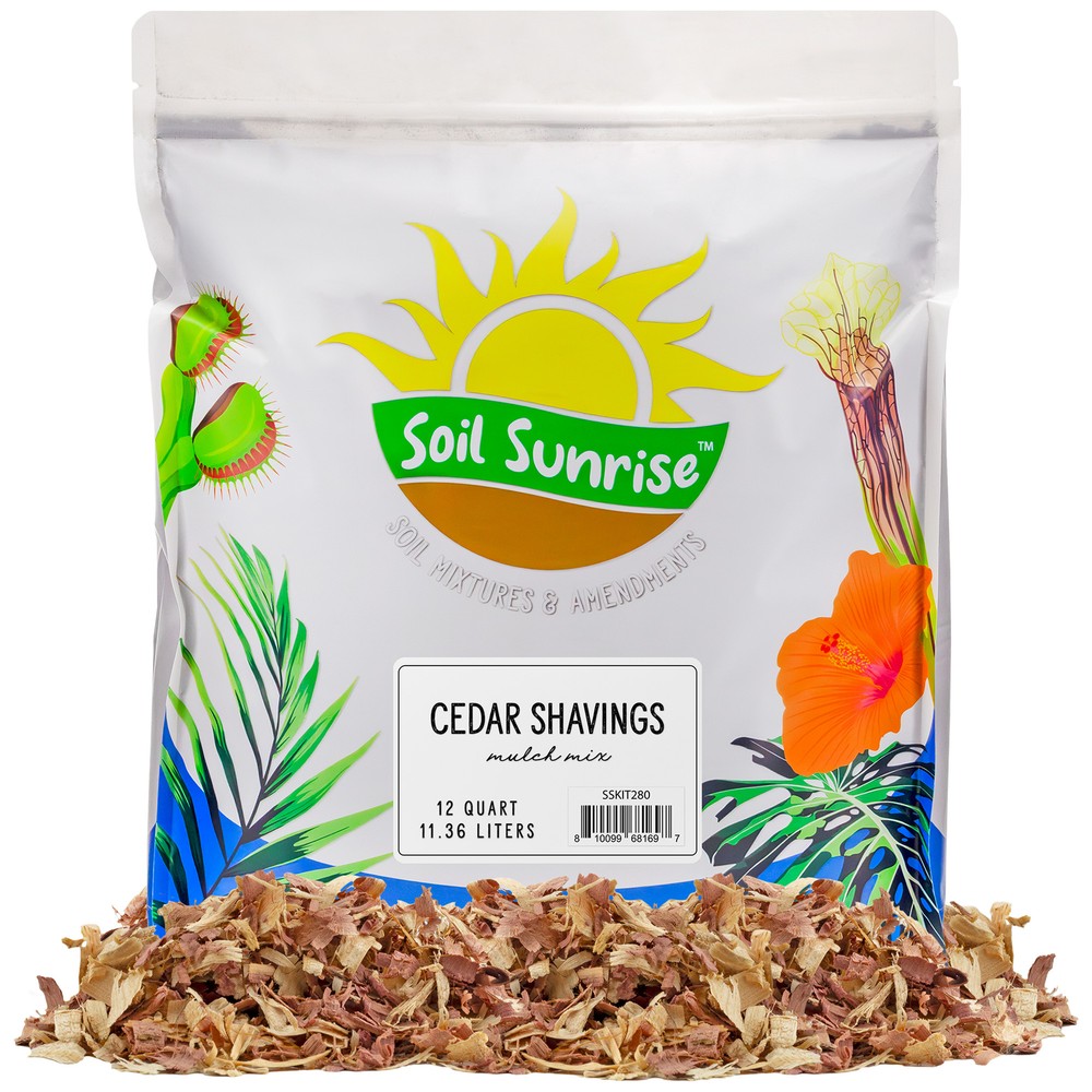 Natural Cedar Shavings Mulch / Bedding (12QT); Indoor / Outdoor Garden Pet Use