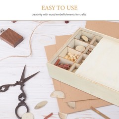 Handmade Decorative Wood Chips Small Wooden Craft Embellishments for Crafts