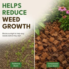 PlantBest Coco Mulch Compressed Block 9.1 lb – Expands to 64 Quarts and Up to…