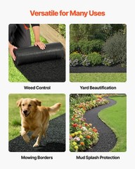 VEVOR Rubber Mulch Roll for Landscaping 96 x 22in Recycled Rubber Mulch Mat