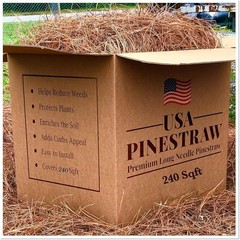 Organic Pine Straw Mulch Natural Weed Control Moisture Retention Cover 240 Sqft