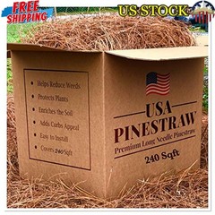 100% Organic Pine Needle Mulch Weed Control Soil Moisture Retention 240 Sqft New