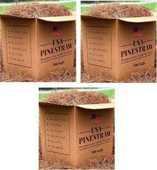 Long Needle Pine Straw Mulch 240 Sqft Coverage 1 Set Premium USA Harvested
