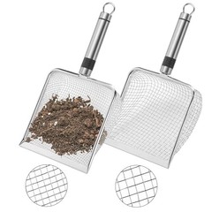 2 Pcs Wider Gardening Soil Sifter-5.5″ W Garden Sieve Sifter with Handle 2 Set