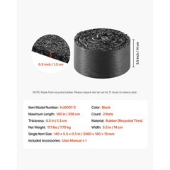 Uimoso Recycled Rubber Mulch Mat Roll 2-Pack 140×5.5in Garden Edge Pathway