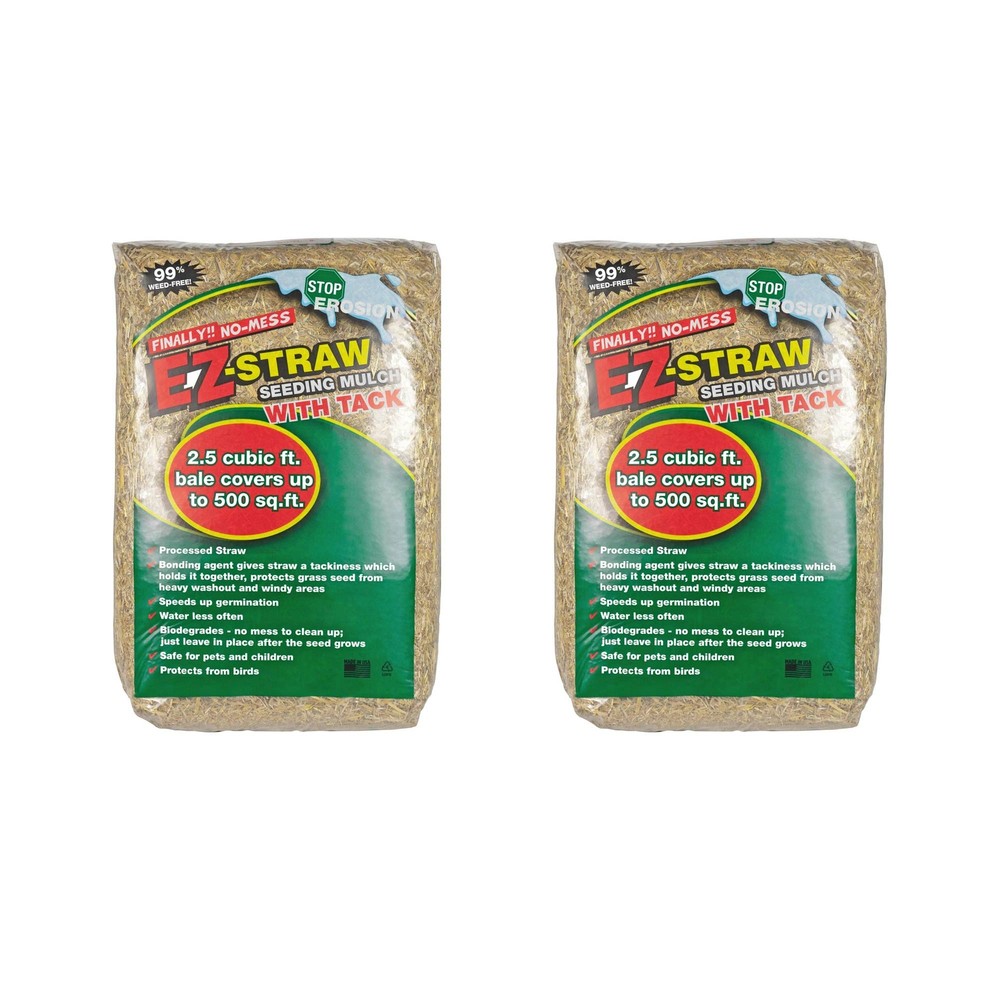 EZ Straw Seeding Mulch with Tack, 2.5 Cubic Feet (2 Pack)