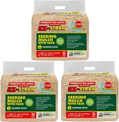 EZ Straw Seeding Mulch with Tack,Processed Straw, 1 cu. ft. Bale, 3 Pack