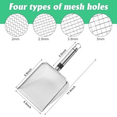 4 Pcs Wider Gardening Soil Sifter-5.5″ W Garden Sieve Sifter with Handle 4 Set