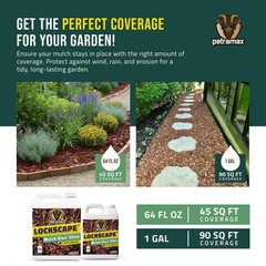 Lockscape Ultra Mulch Glue for Landscaping, 1 Gallon | Lasts Up to 2 Years, N…