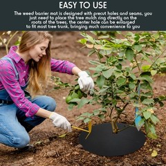 30 Pieces 20.5 Inch Weed Barrier Mats Non Woven Tree Mulch Ring Thickened Tre…