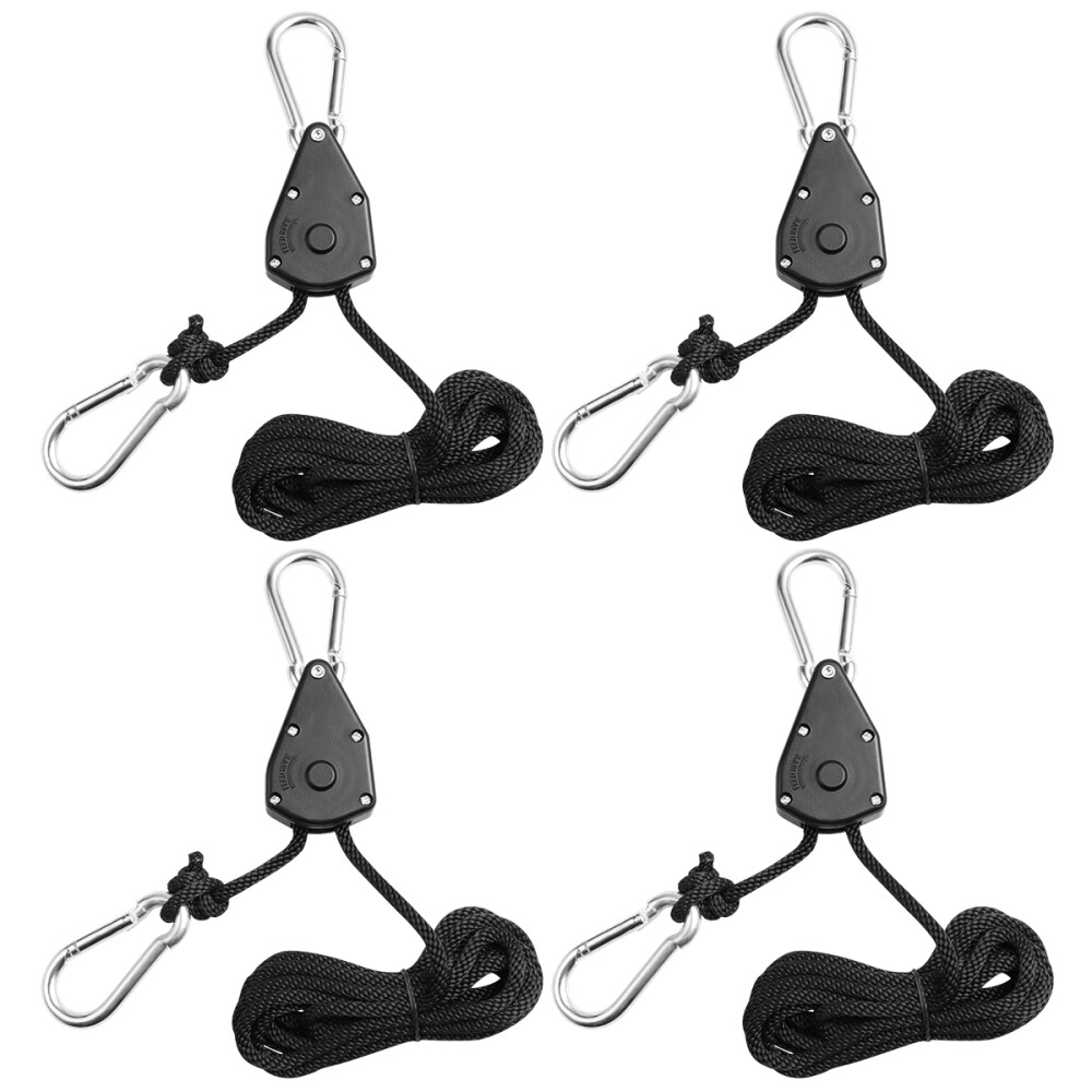 4Pcs 1/8″ Grow Light Ratchet Rope Hanger Yoyo for Grow Light Fixtures Gardening