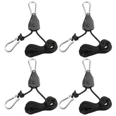 4Pcs 1/8″ Grow Light Ratchet Rope Hanger Yoyo for Grow Light Fixtures Gardening