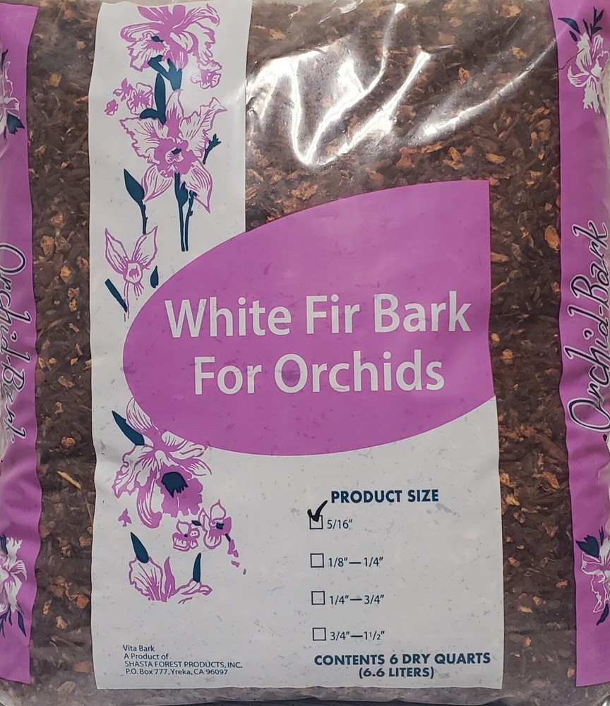 Orchid Bark 6 Quart White Fir – Approximate size of pieces 5/16″