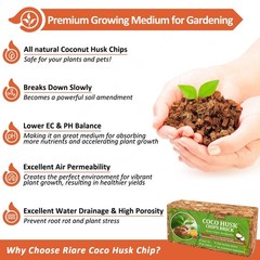 Riare 2 Pack Coco Chips Substrate for Plants- 8 x 4 x 1.8 inches, 2