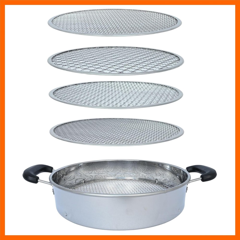 Soil Sifter with Handle – Includes 4 Replaceable Mesh Screens 3mm/6mm/9mm/12m…
