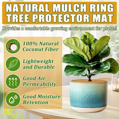 6-Piece 17.8 In. Brown Coconut Fibers Mulch Ring Tree Protector Mat for Tree Pro