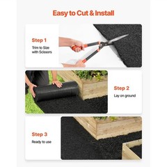 Rubber Mulch Roll 96 x 24in for Landscaping Garden Pathway Mat 2 Rolls