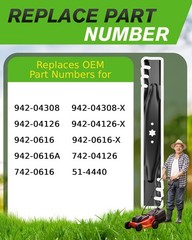 42 inch Deck Lawn Mower Blade, 942-04308-X, 942-04308 Mulching Blades with 6 …