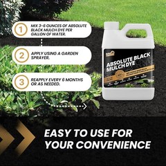 32oz Black Mulch Dye -Restores Faded Mulch, Long-Lasting Color,Cover 2,500 sq.ft