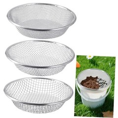 Garden Soil Sifter for Rocks Compost Sieve Garden 3PCS(1/8in,1/4in,3/8in)