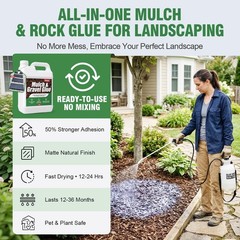 Mulch Glue for Landscaping – 128 fl oz Ready to Use Rock Glue, Fast Dry Weath…