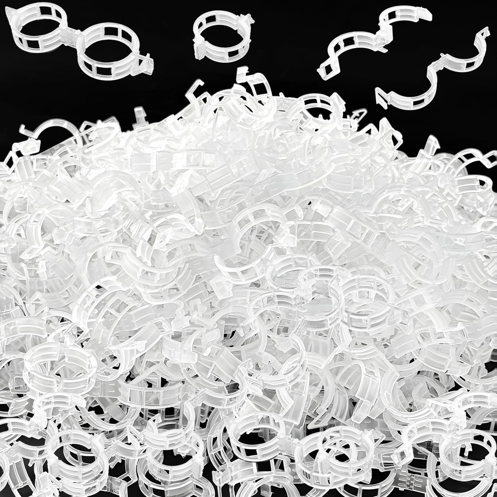 Pynqdfu 400Pcs Plant Support Clips,Plastic Tomato Support Clip,Garden Vine Cl…